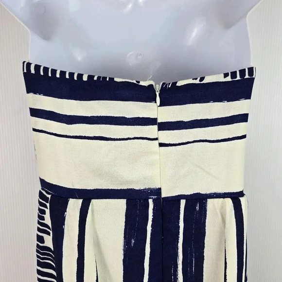 NWT Lulus Delphi Blue and White Striped Tie-Front Strapless Jumpsuit Size Small - Picture 10 of 14